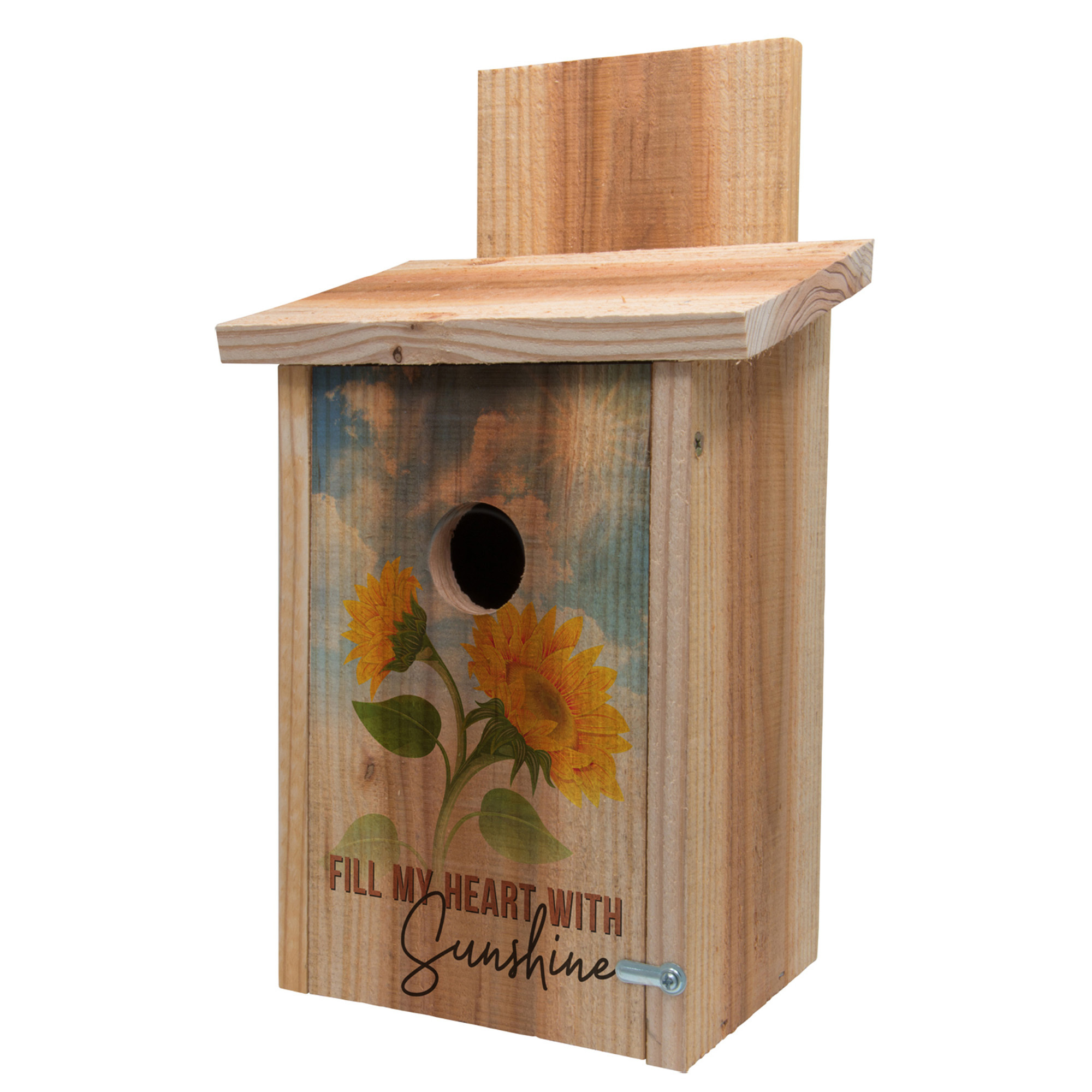 S&K Manufacturing Cedar Blue Bird House - Sunflower Design, T-Post or Pole Mount, Model# BBHC-3